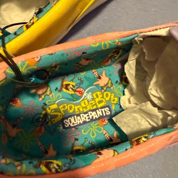 NWT SpongeBob Squarepants Pink and Yellow Cartoon Sneakers - Picture 3 of 9